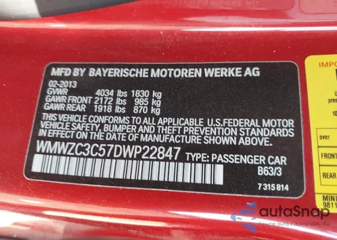 2013 Mini Countryman Cooper S z USA, uszkodzony, nr VIN WMWZC3C57DWP22847